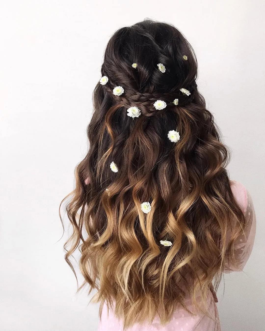 Wedding Styles With Flowers In Hair Down