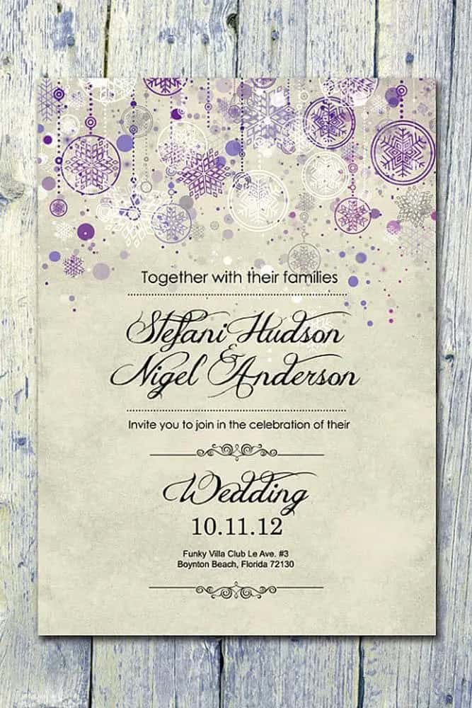 Winter-Themed Wedding Invitations