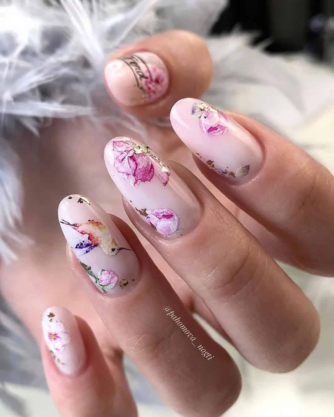 Flower Power Bridal Nails