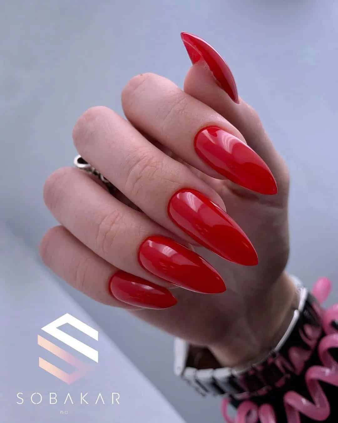 Classic Red Wedding Nails