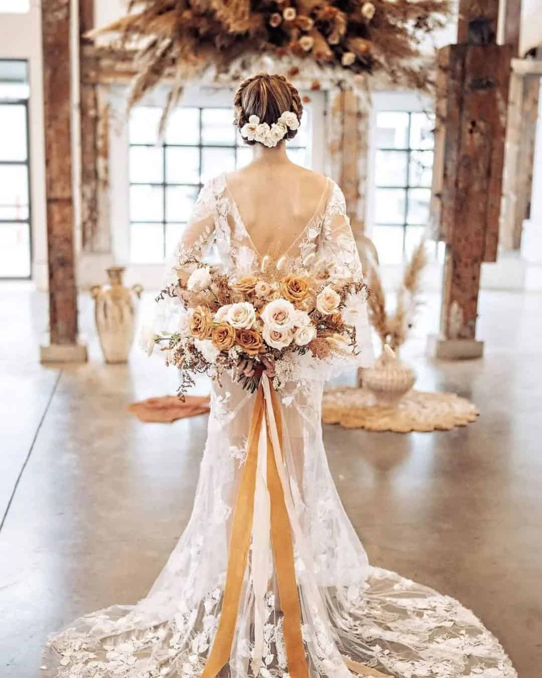 Rust Bouquets With Wild Flowers