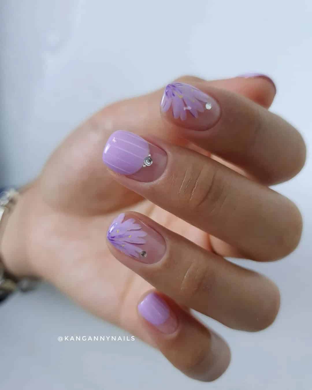 Light Purple Wedding Nails