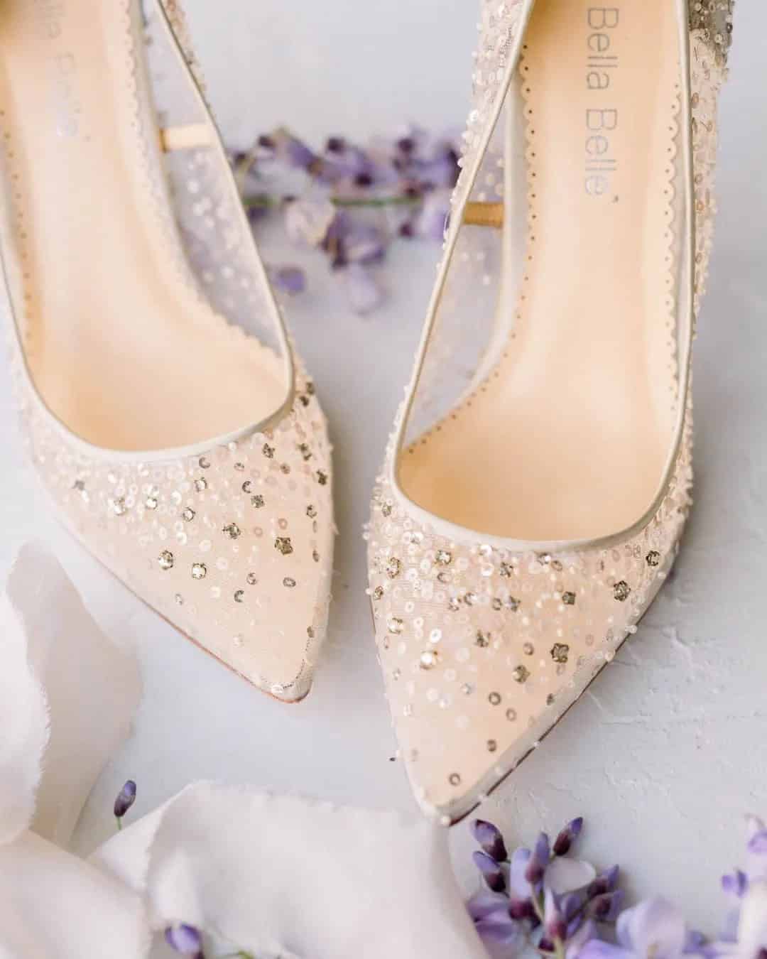 Clear Sequin Bridal Shoes