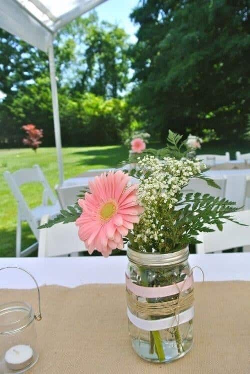 Ribbon-wrapped jars