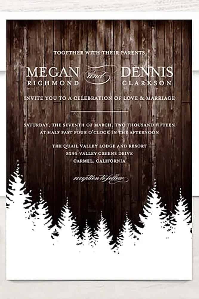 Rustic Winter Wedding Invitations