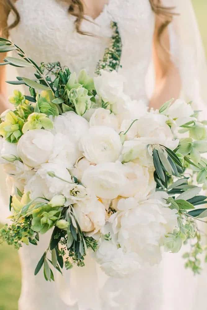 Greenery Wedding Bouquets With White Accent