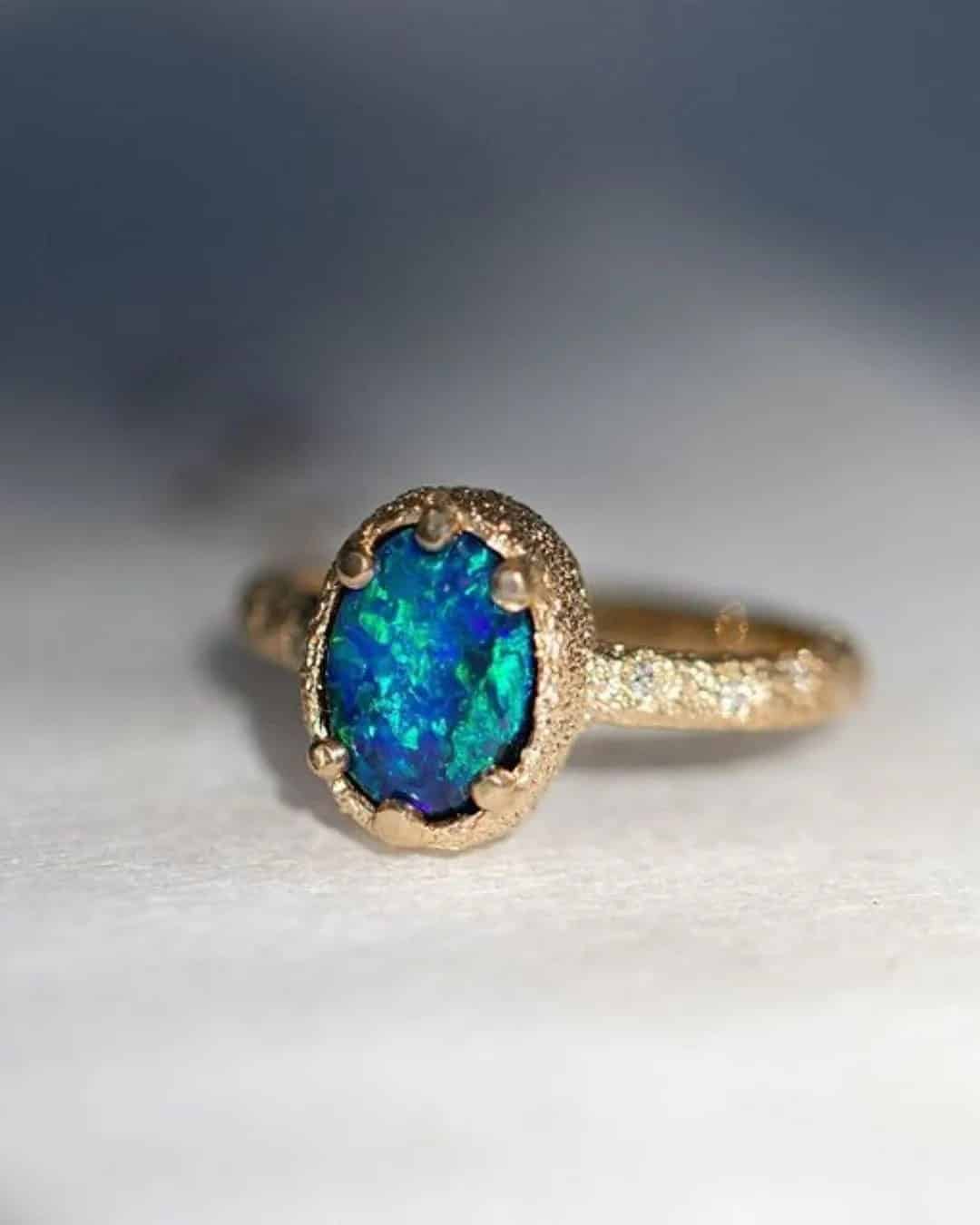 Engagement Rings With Black Opal