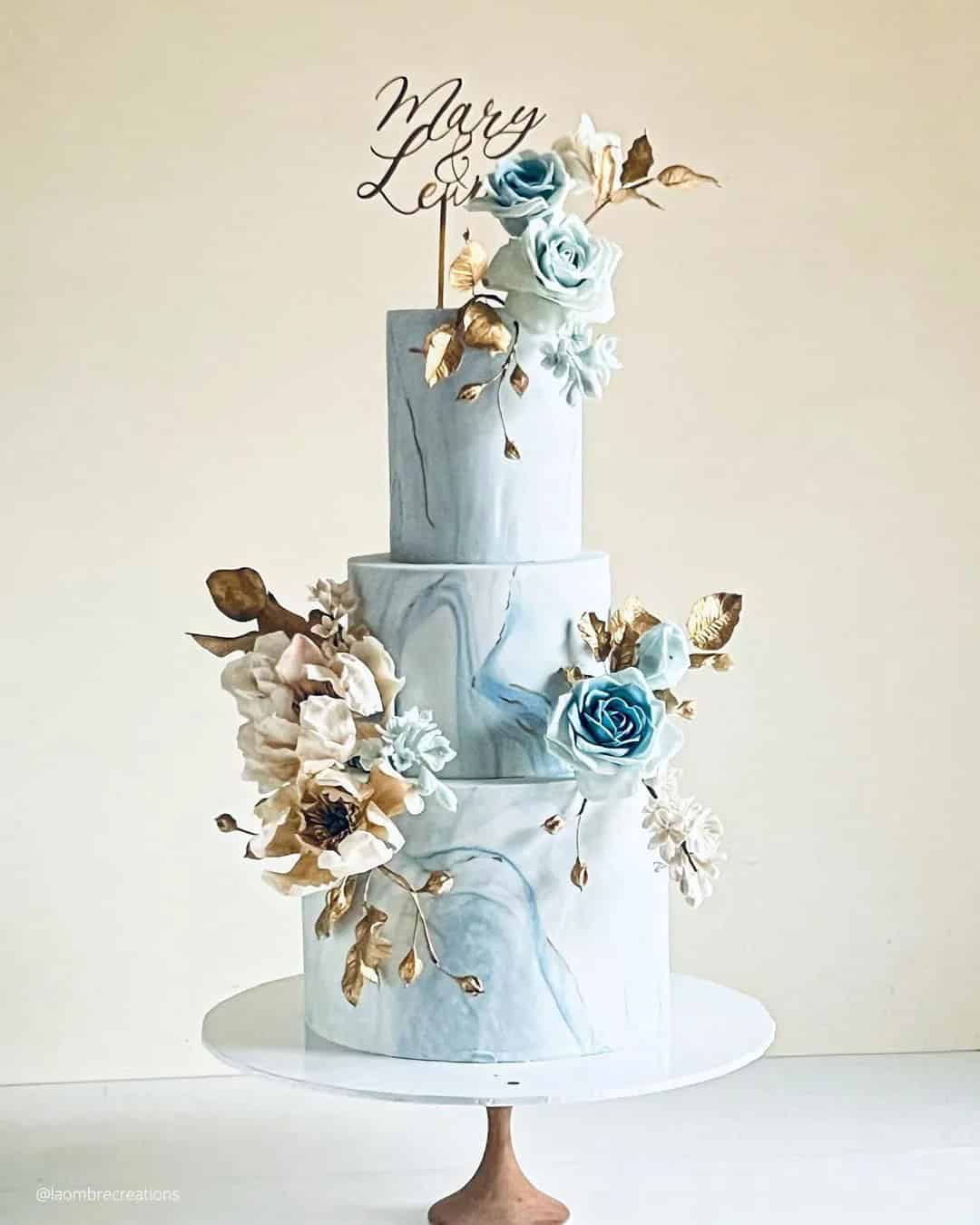 Blue Spring Wedding Cakes