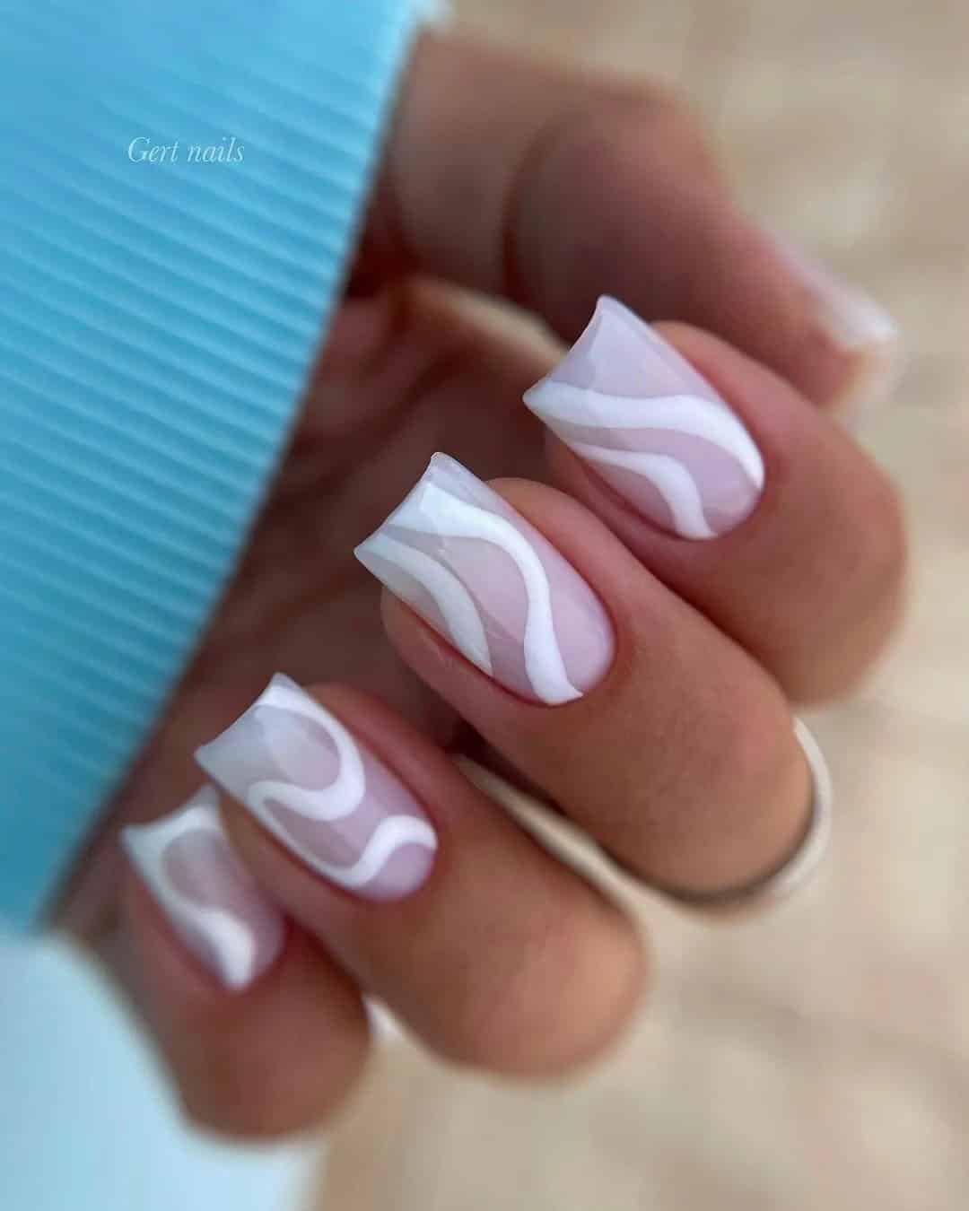 White Bridesmaide Nail Designs