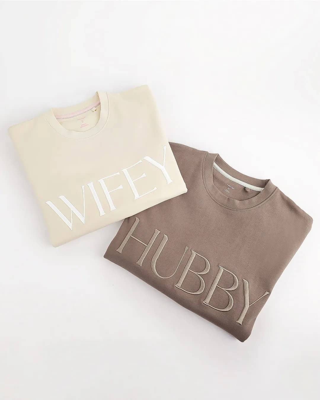 WIFEY + HUBBY Embroidered Sweatshirts Bundle