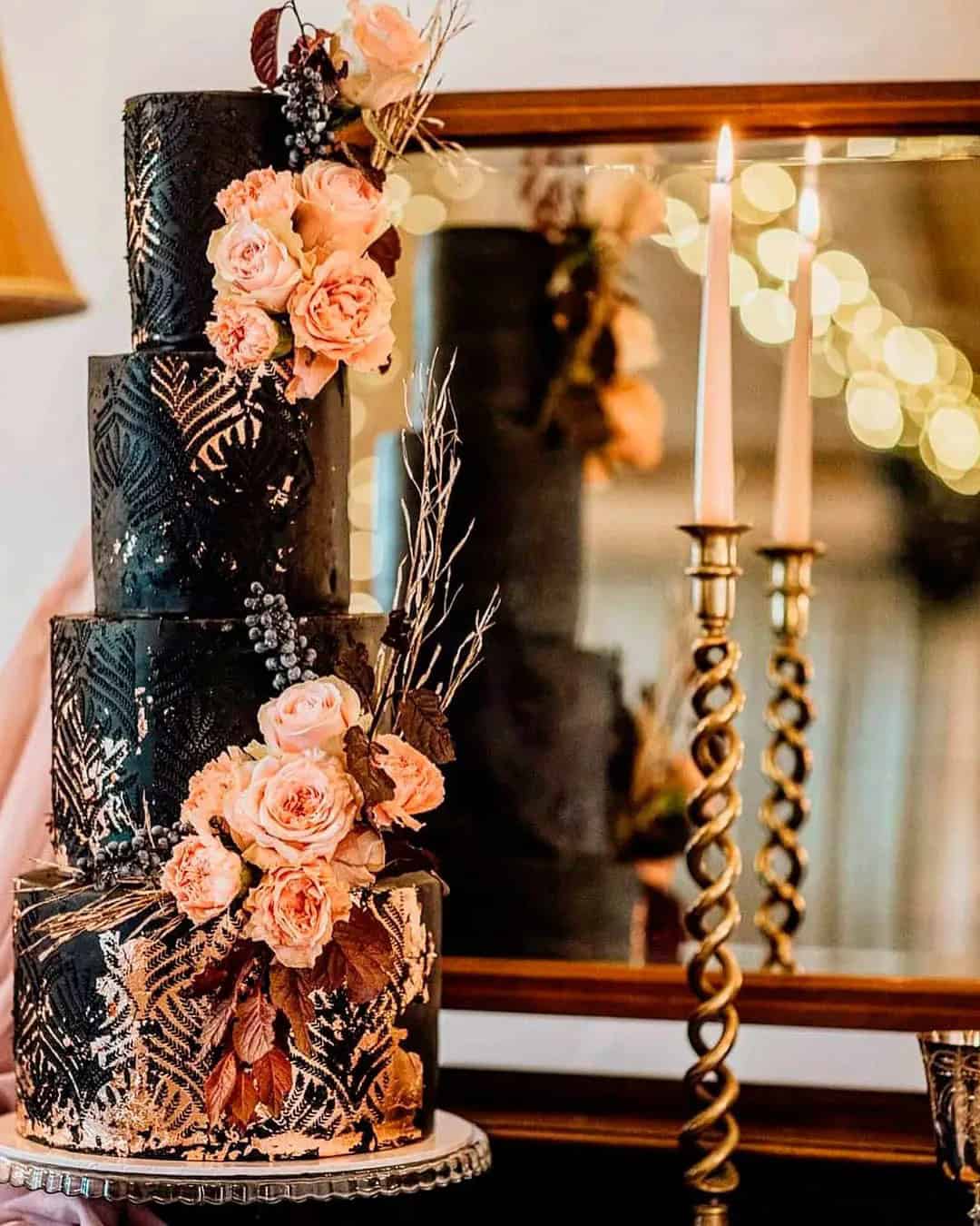 Black and Gold Wedding Cake Ideas