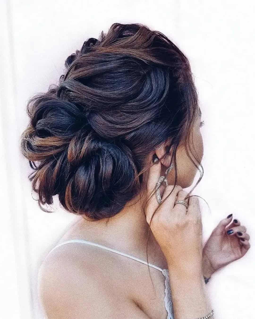 Swept-Back Hairstyles For Glam Brides