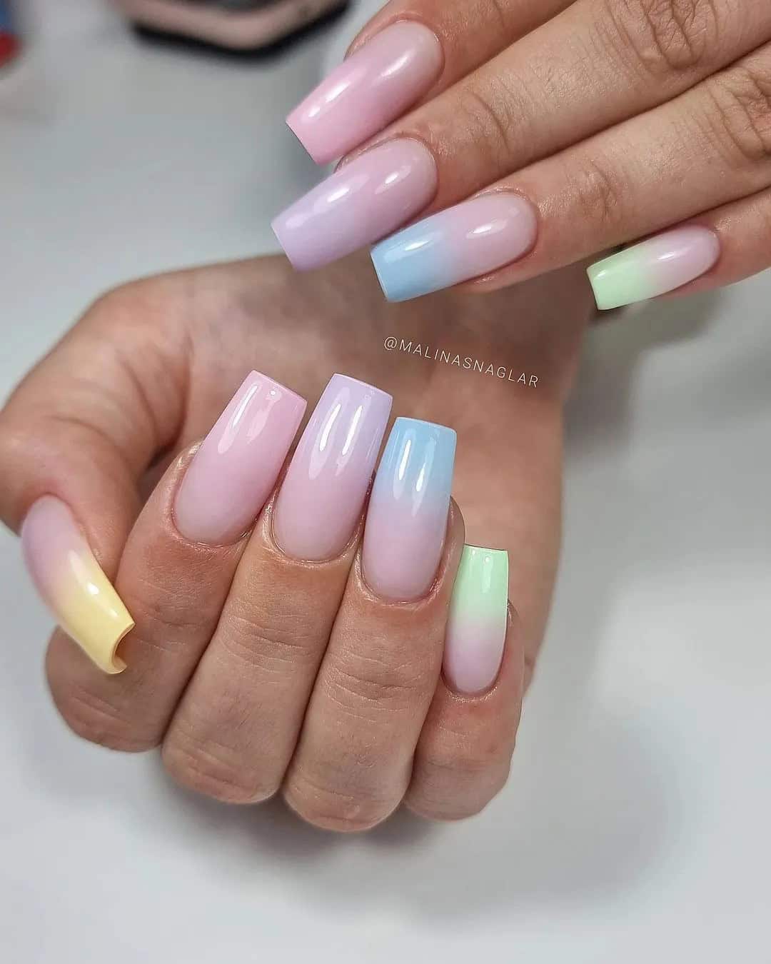 Simple Wedding Acrylic Nails