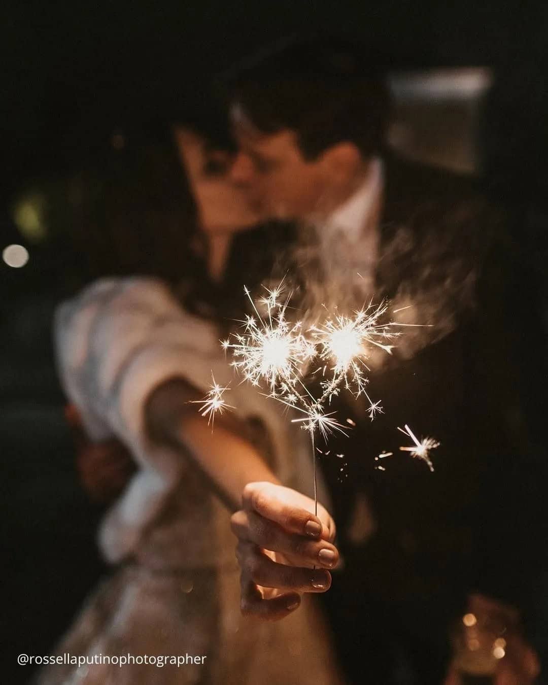 Kissing Couples Photos With Sparklers