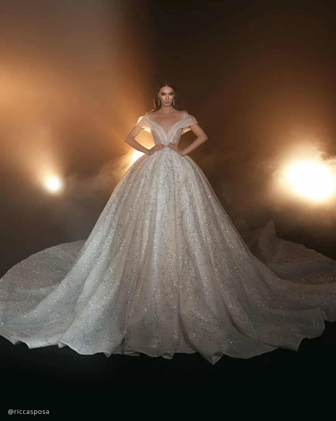 Ball Gown Diamond Cinderella Wedding Dresses