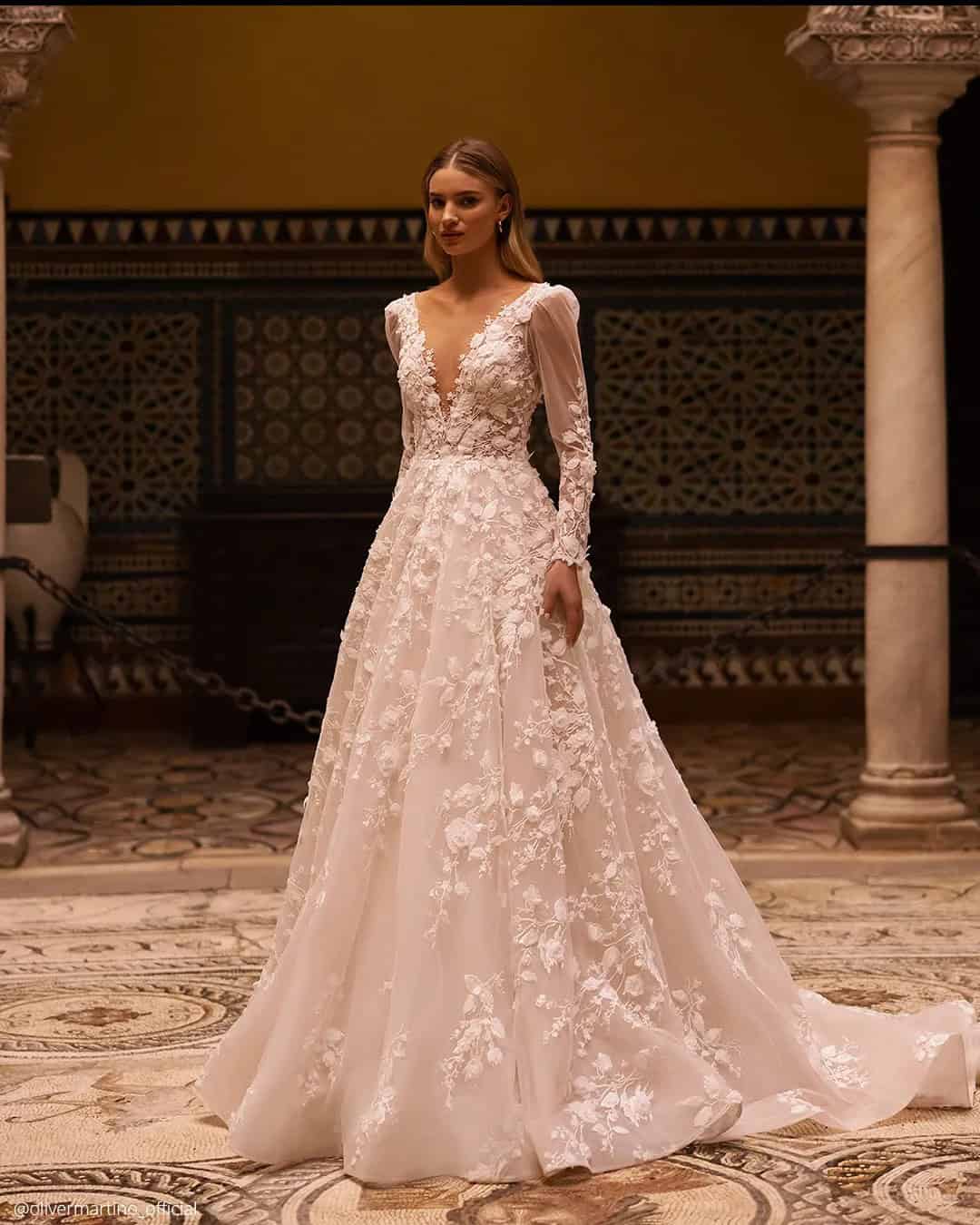 Illusion Long Sleeve Wedding Gowns