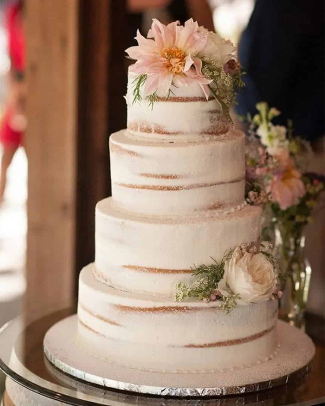 Wedding Cakes with Buttercream and Flowers