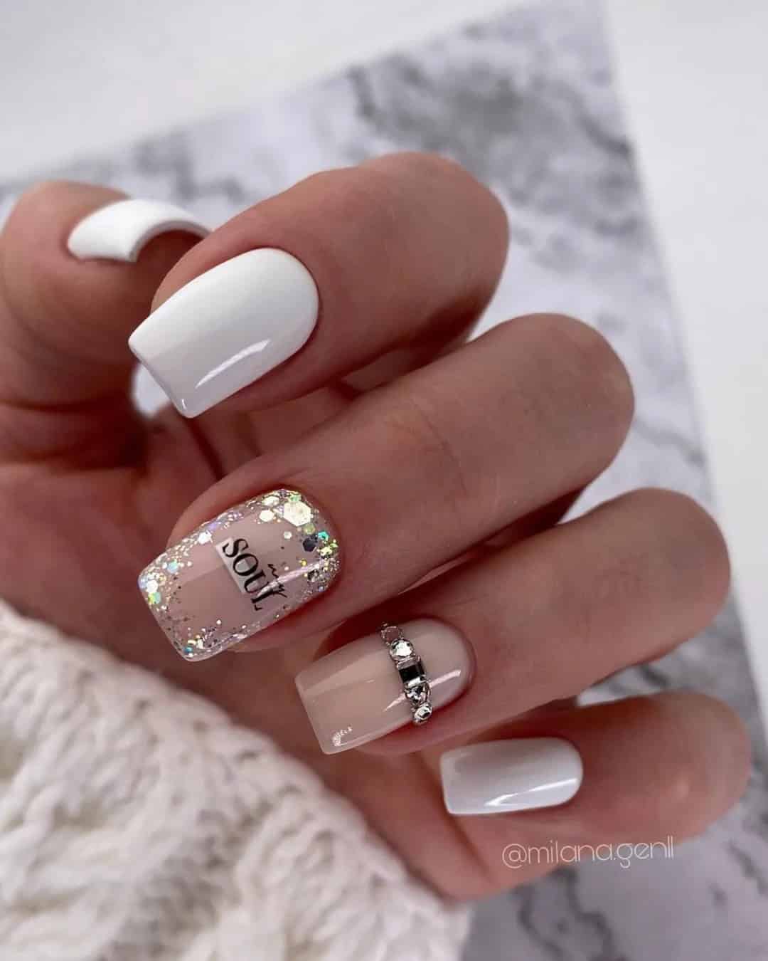 White Bachelorette Nails