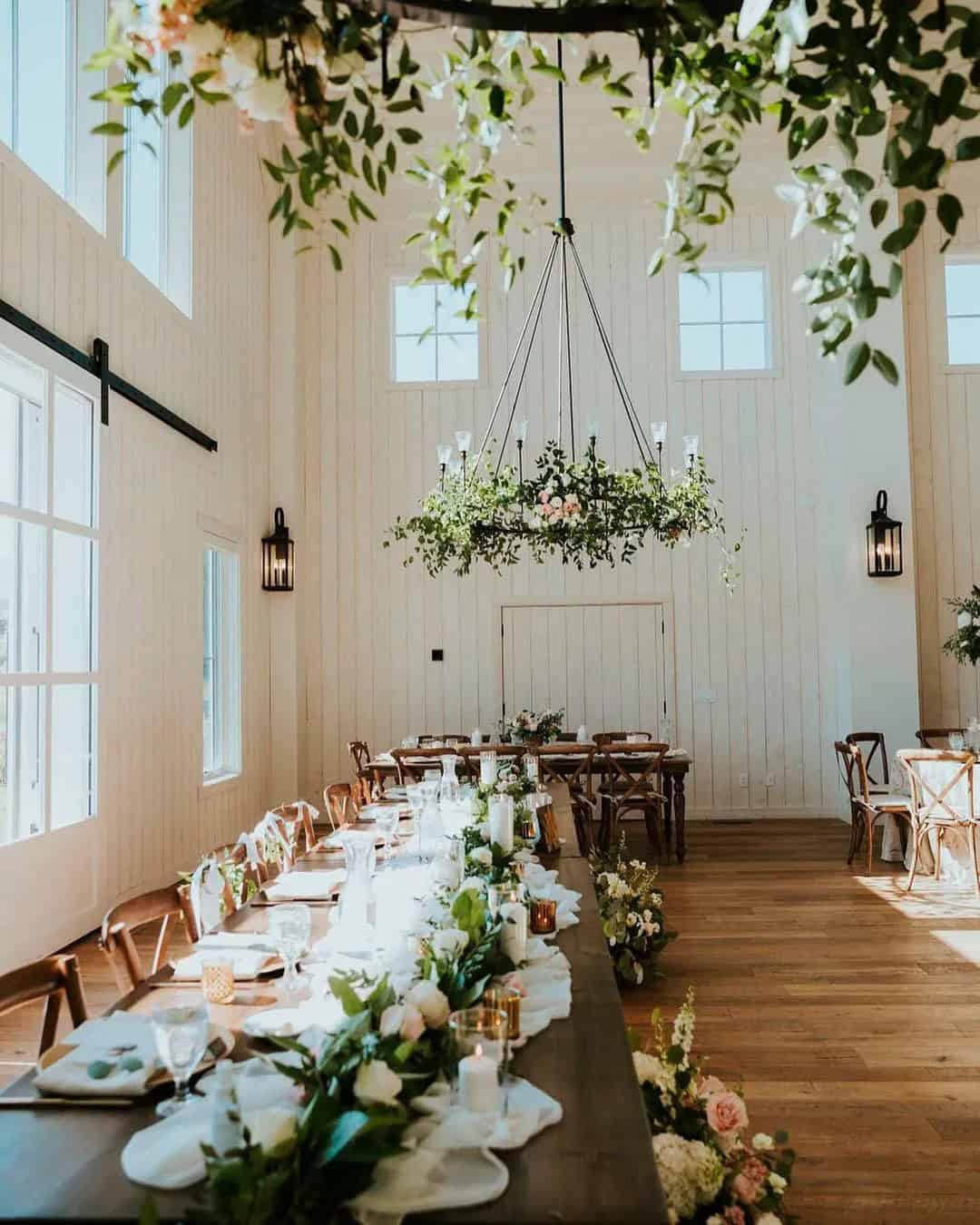 Rustic Chic Barn Decorations with Greenery