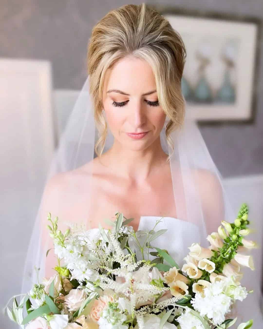 Old Hollywood Wedding Hair With Veil