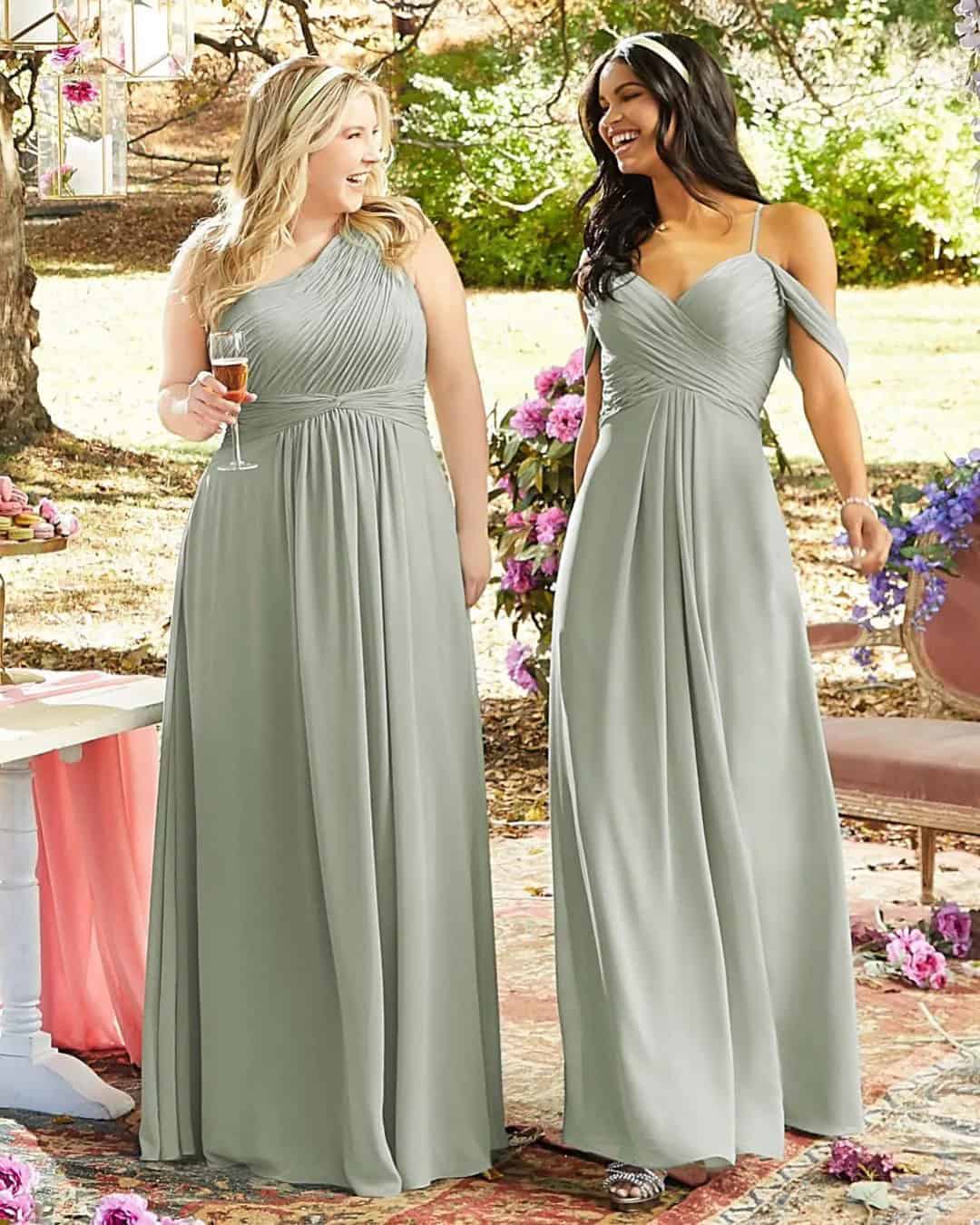 Dusty Mint Colored Dresses