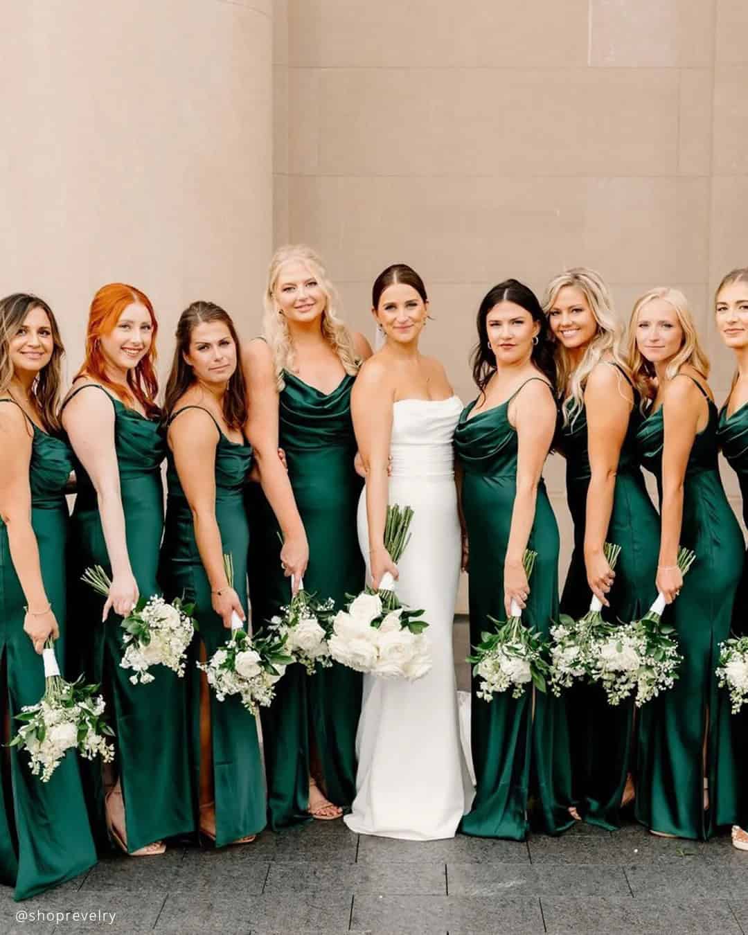 Emerald Green Bridesmaid Dresses Long