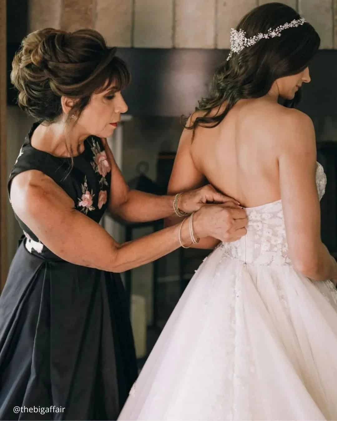 Bride with parents, individually and together