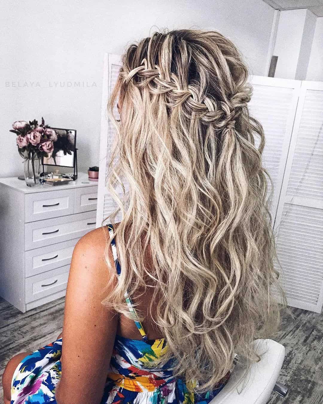 Wedding Waterfall Braids