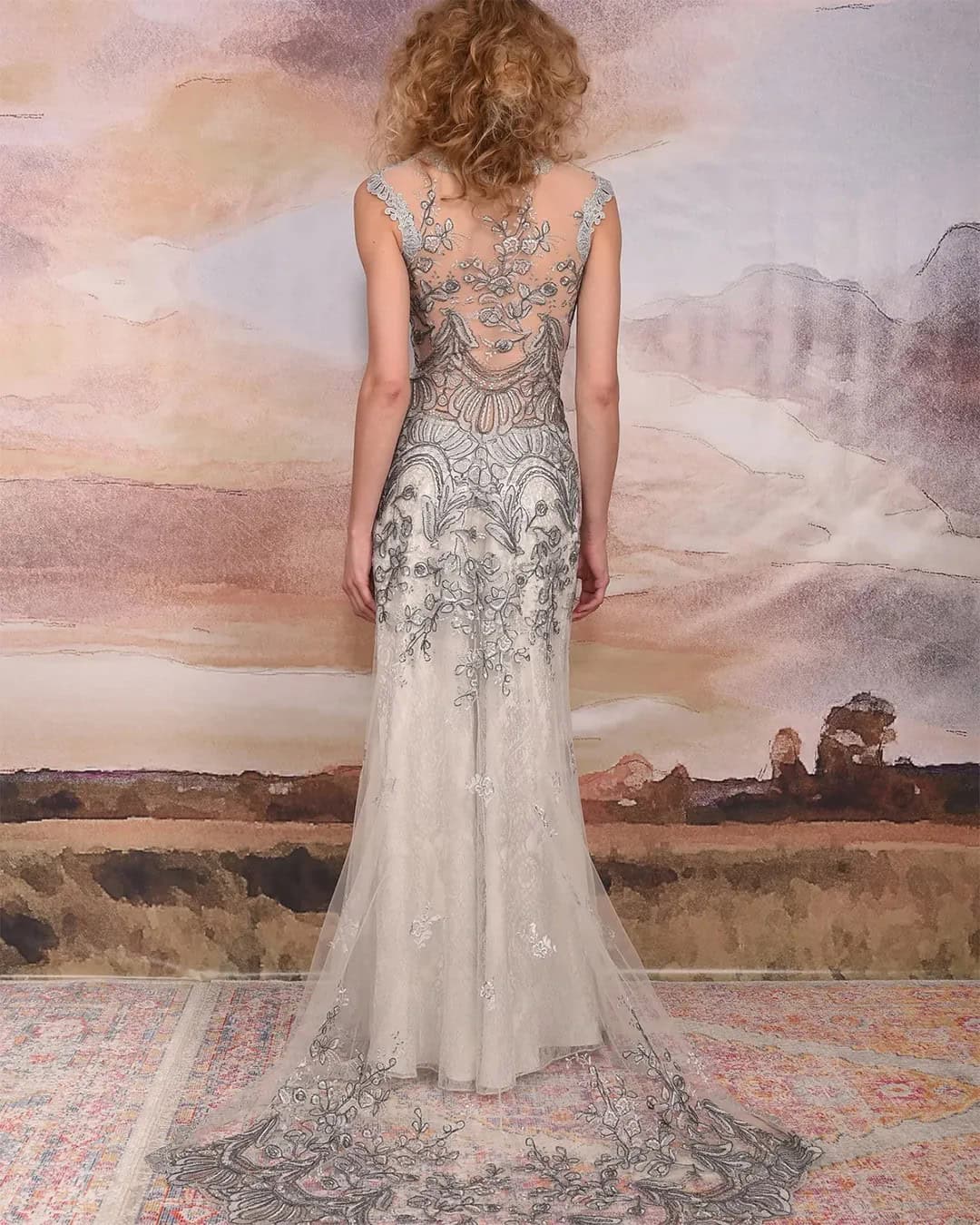 Silver Embroidered Gown