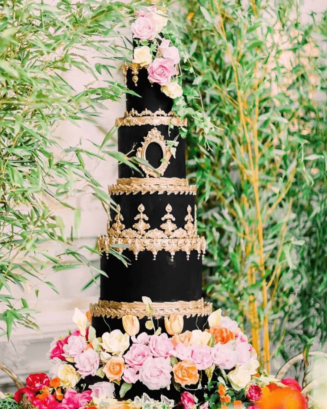 Elegant Black And Gold Cakes