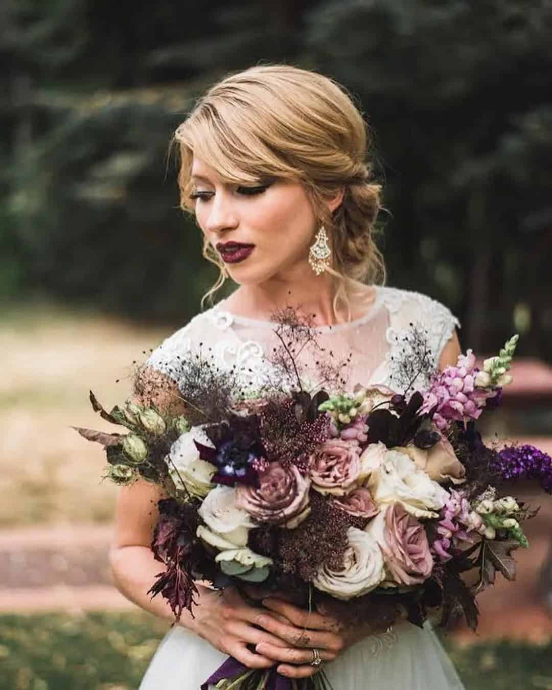 Side-Swept Bangs In Wedding Hairstyles