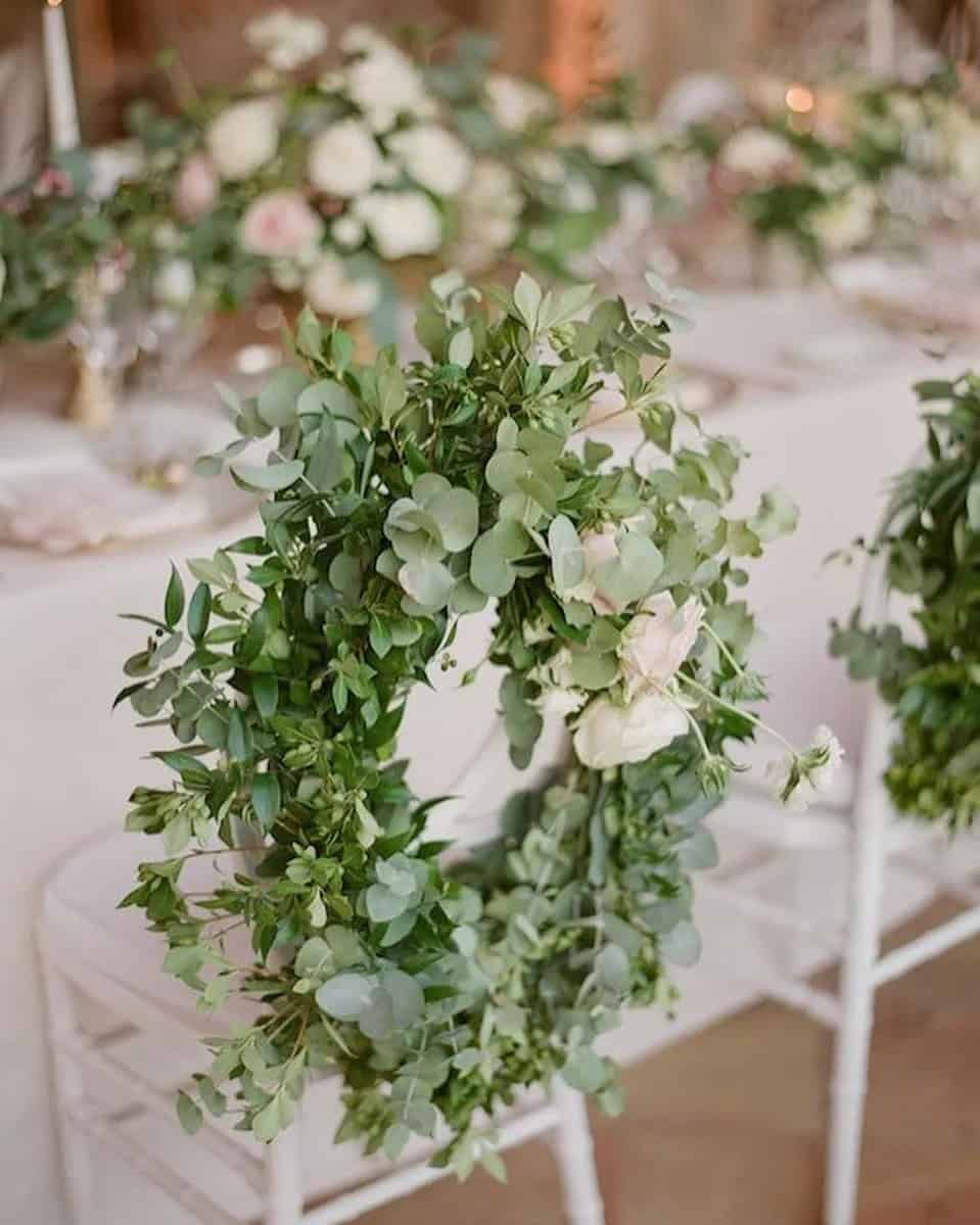 Wedding Decor With Greenery For Chairs