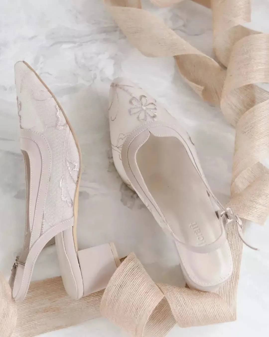 Lace Blush Shoes for Weddings