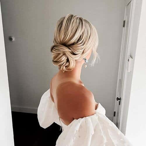 Messy low bun