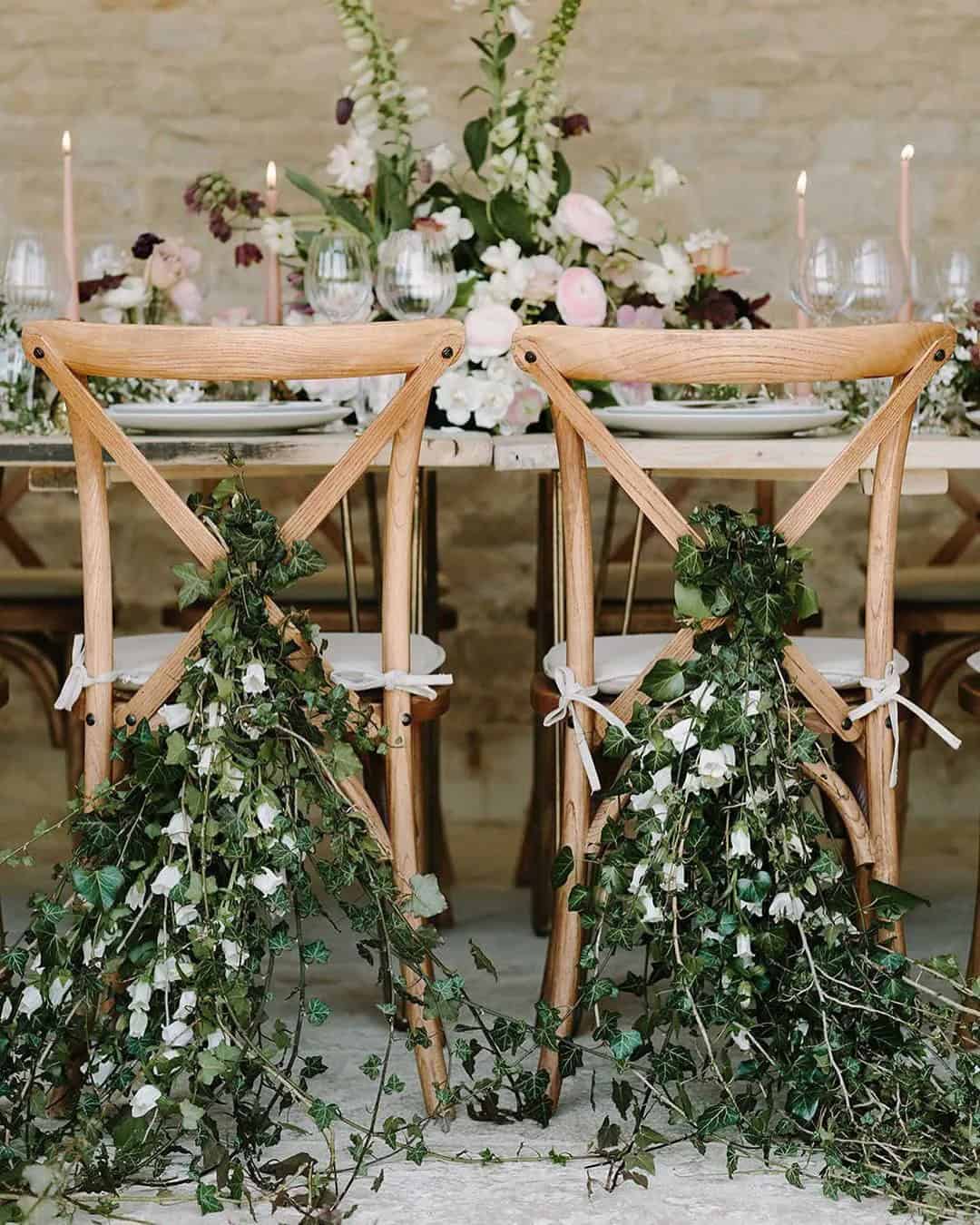 Wedding Decor With Greenery For Chairs