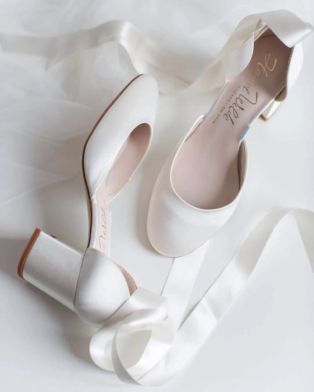 White Low Heel Wedding Shoes