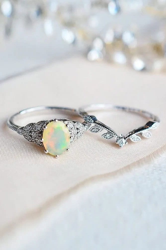 Floral Opal Rings