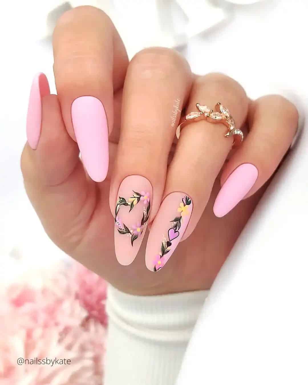 Pink Spring Nails For Wedding