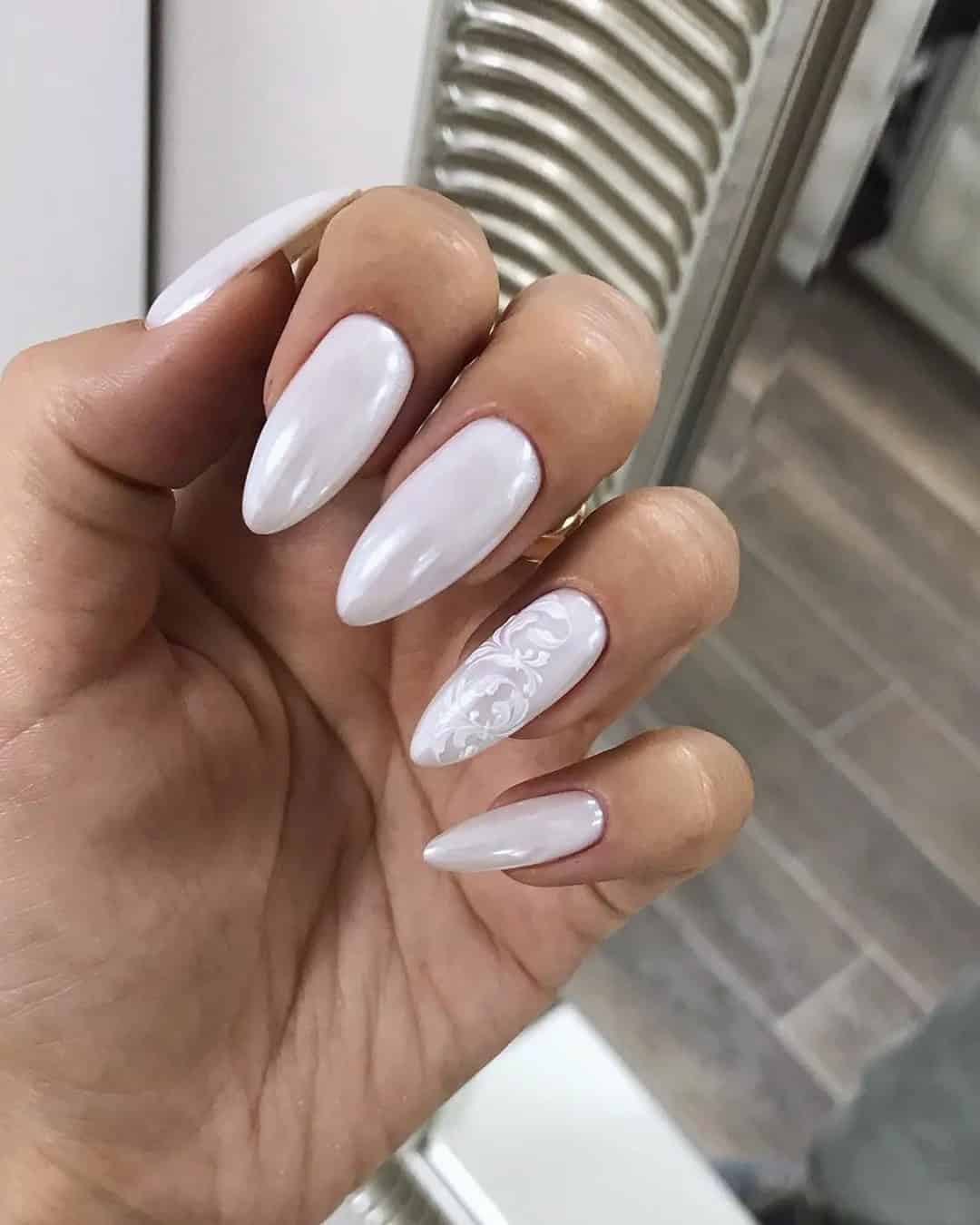 White Lace Nail Designs