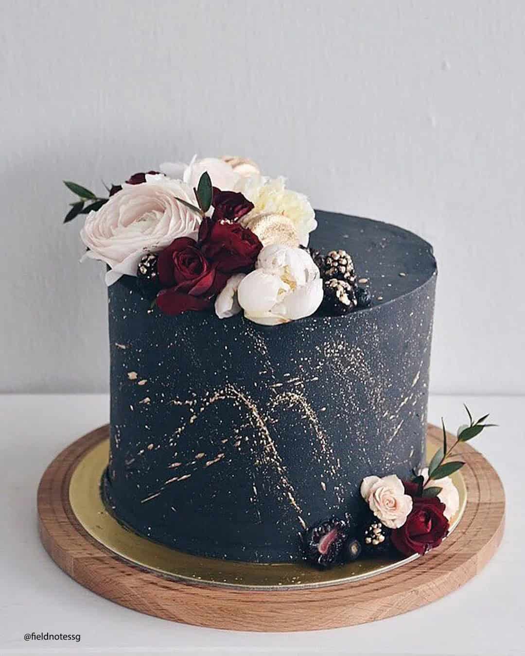 Black, Red, and White Wedding Cakes