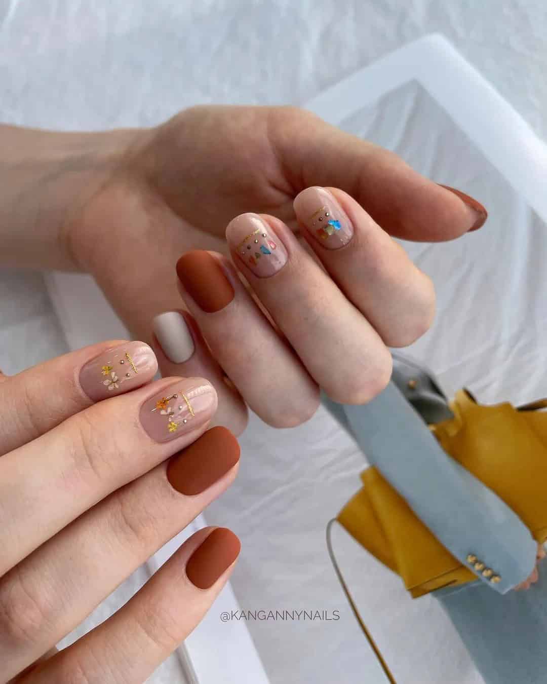 Cute Fall Wedding Nails