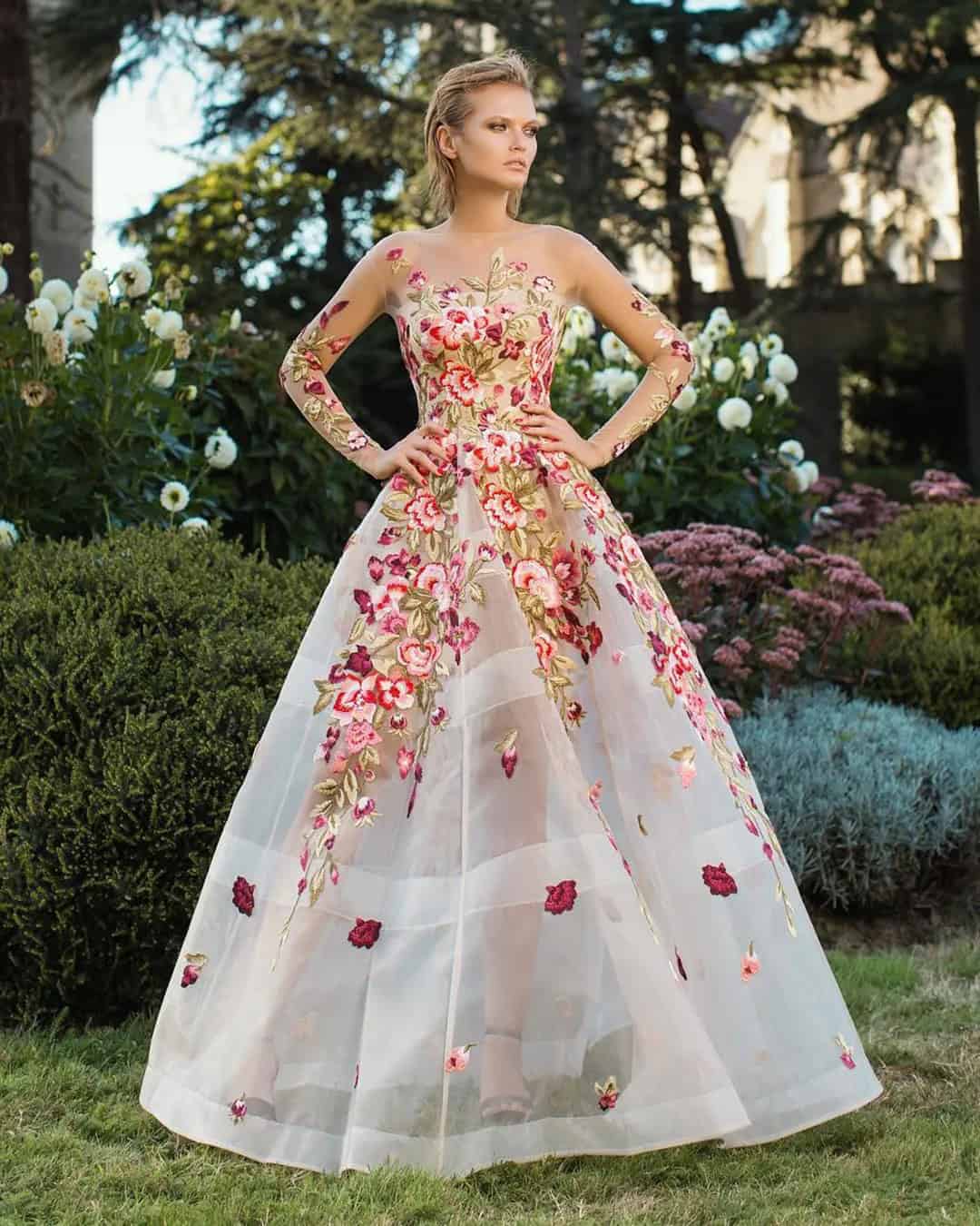 Bridal Dress With Flowers