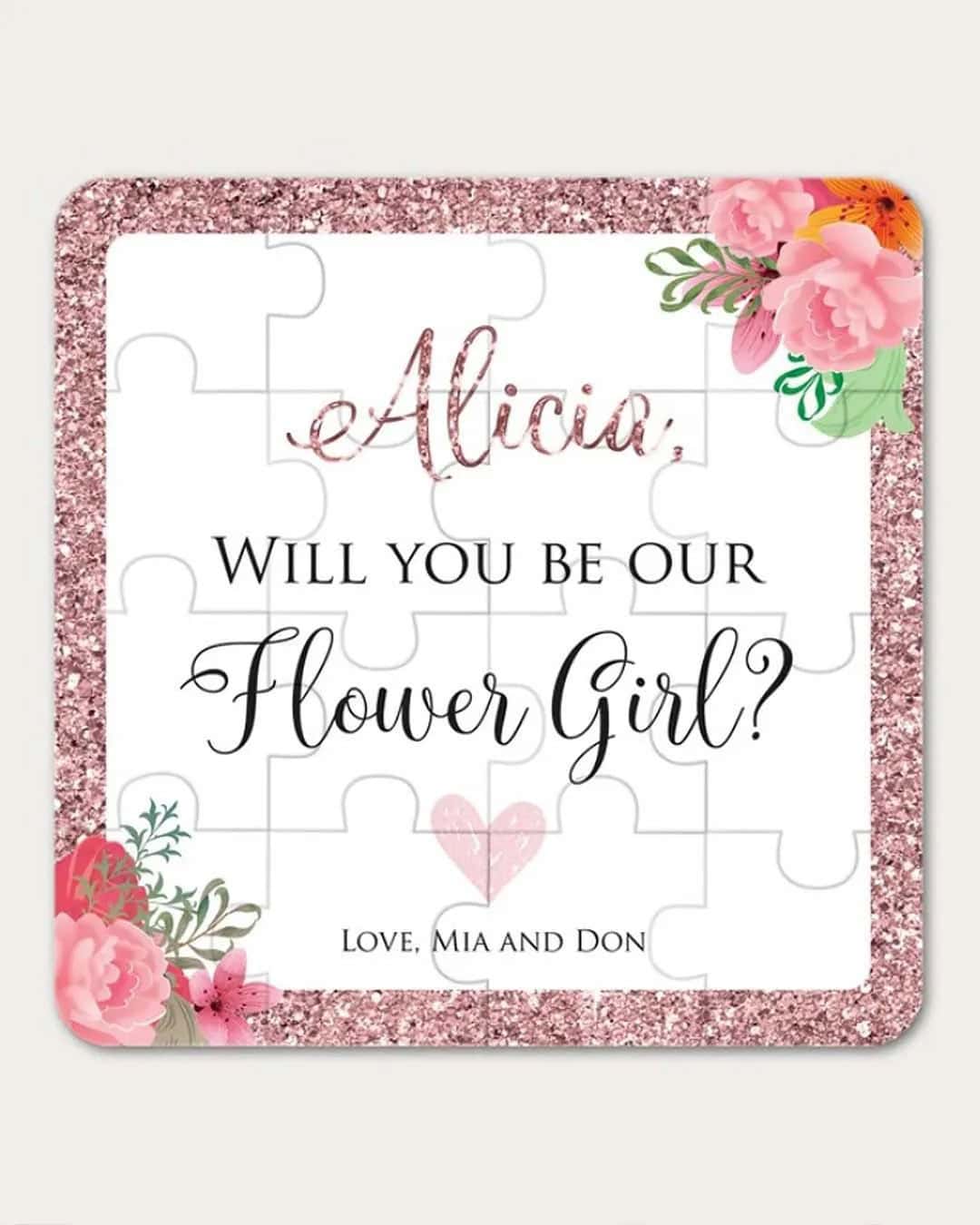 Flower Girl Proposal Puzzle