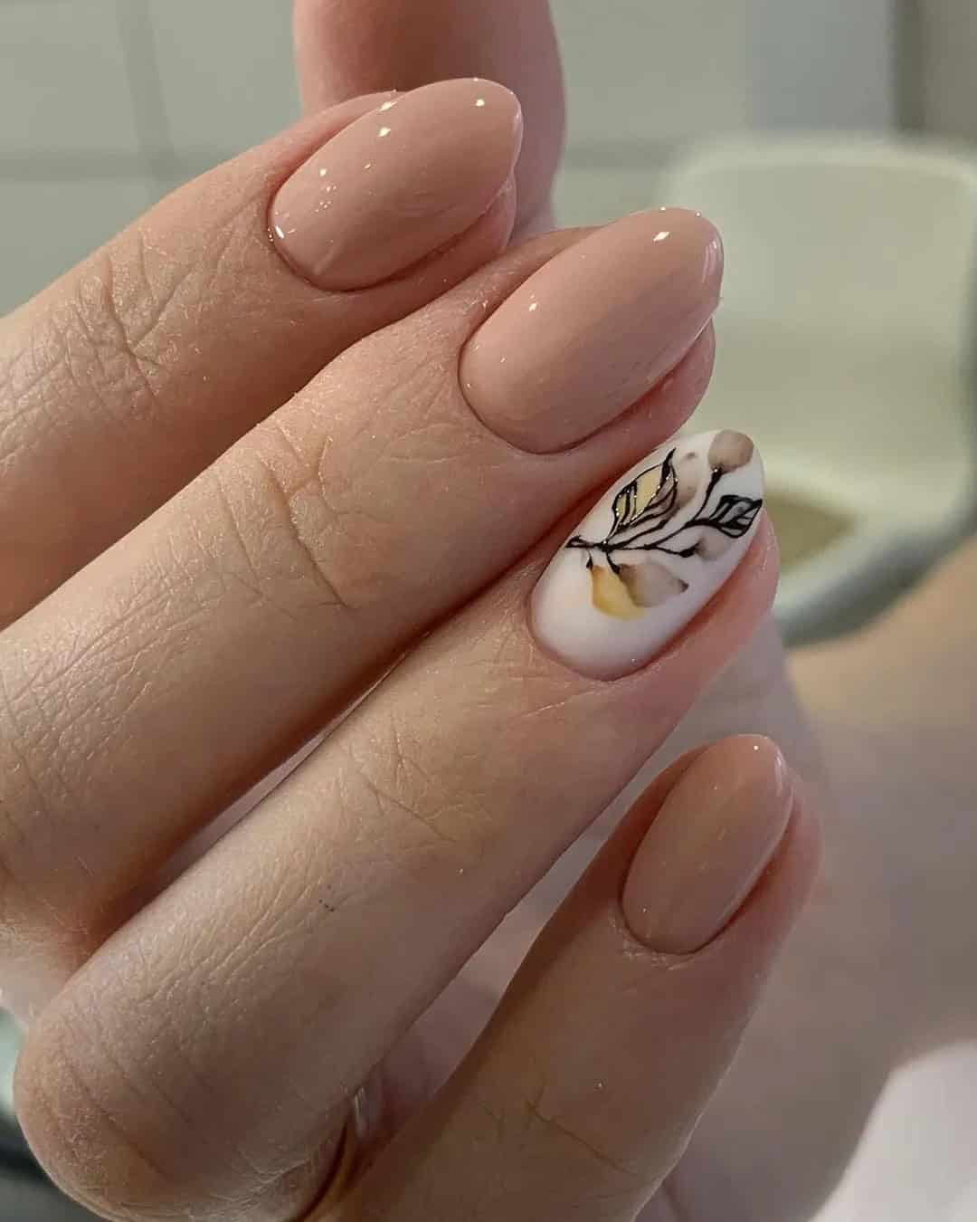 Nude Wedding Designs for Nails