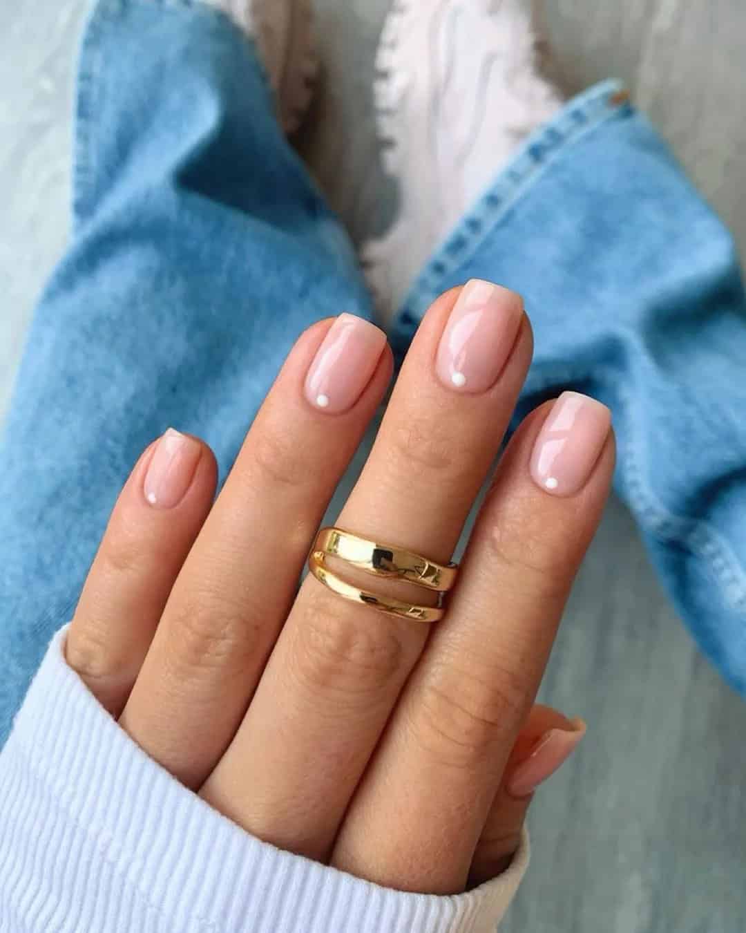 Simple Short Wedding Nails