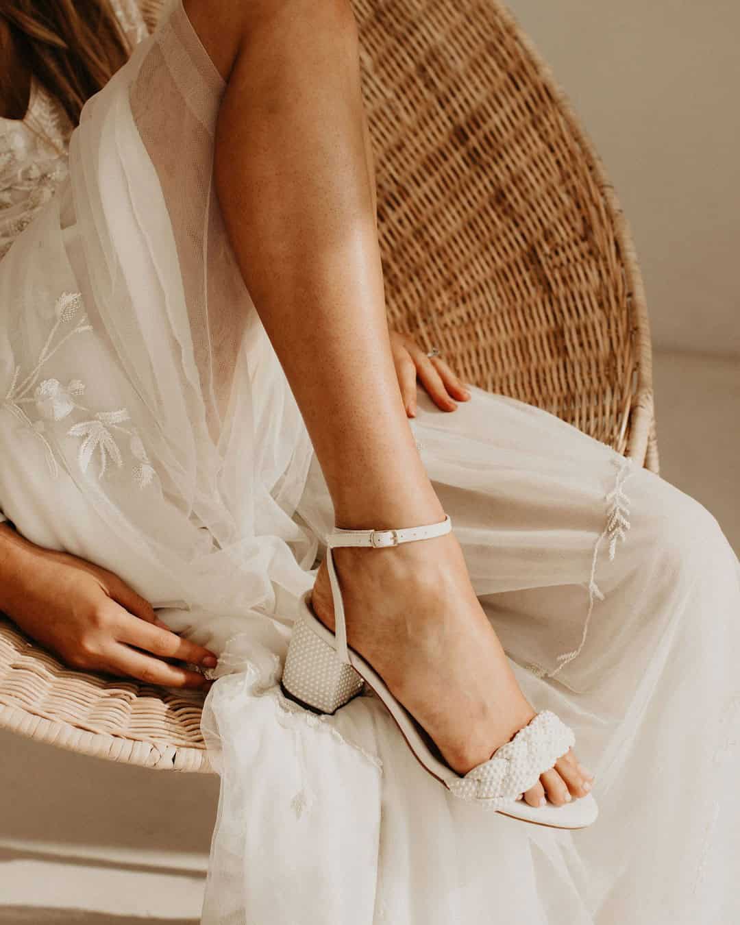 Low Heel Sandals For A Bride