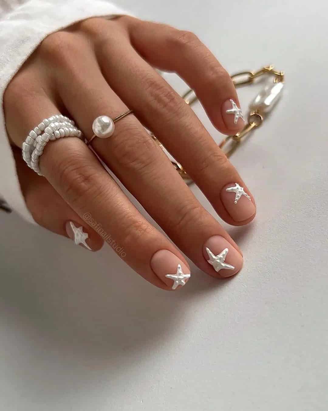 Beach Wedding Nail Inspo