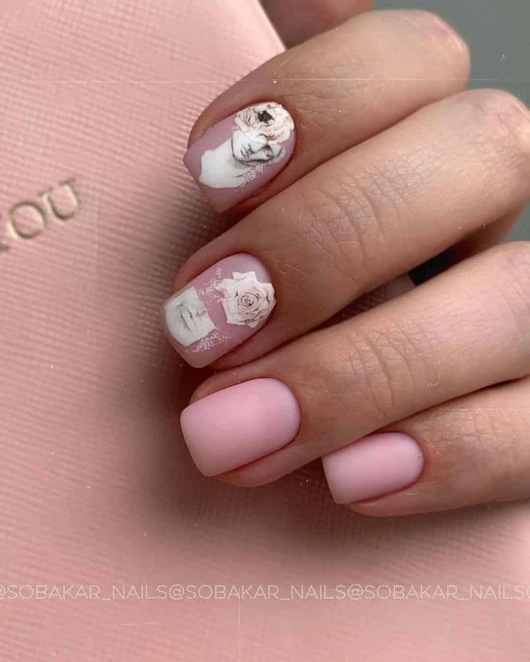 Nude Pink Wedding Nails