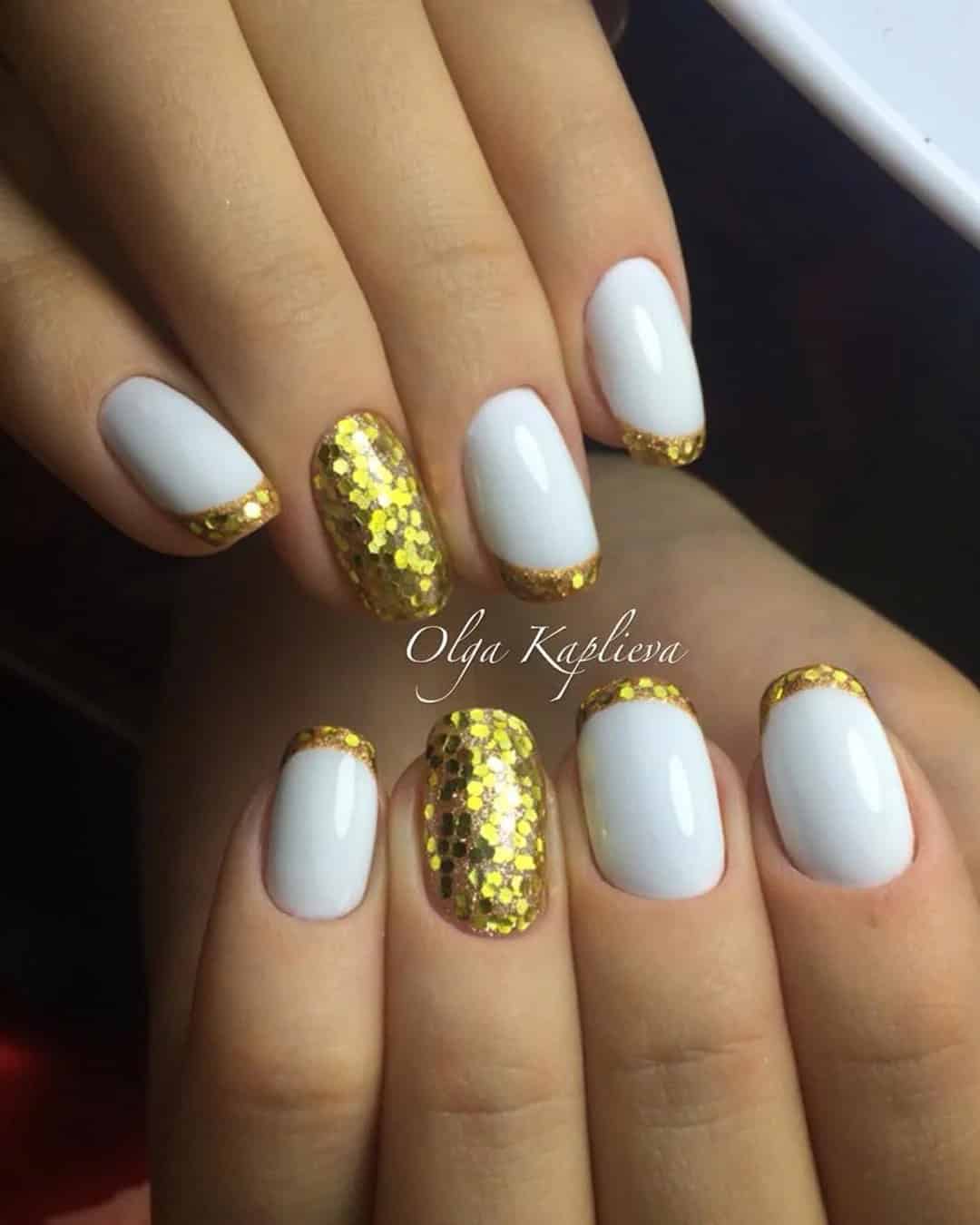 Gold And White Nail Designs