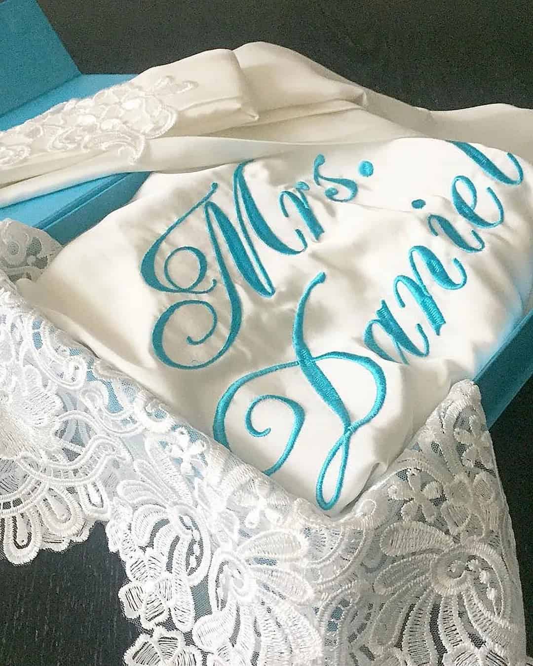 Personalized bridal robe